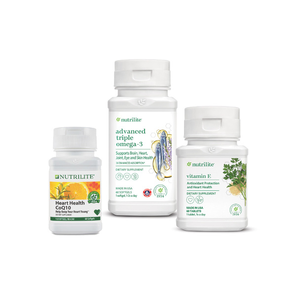 Bộ Dinh Dưỡng Hỗ Trợ Tim Mạch (TP BVSK nutrilite™ vitamin E​, TPBVSK Nutrilite™ Advanced Triple Omega-3, TP BVSK Nutrilite Heart Health CoQ10)