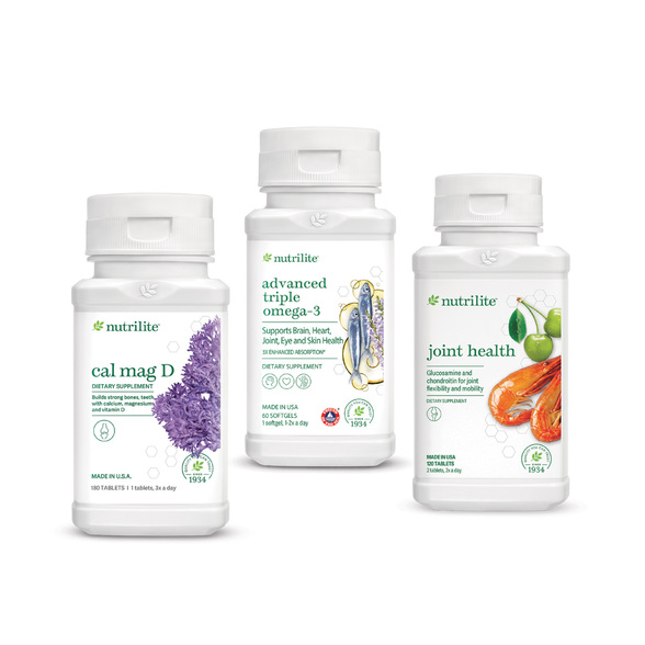 Bộ Dinh Dưỡng Hỗ Trợ Xương Khớp (TP BVSK Nutrilite™ Joint Health, TP BVSK Nutrilite™ Cal Mag D, TPBVSK Nutrilite™ Advanced Triple Omega-3)